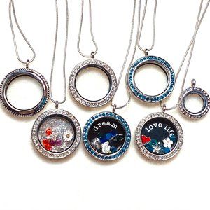 Custom Floating Locket Pendant with Chain